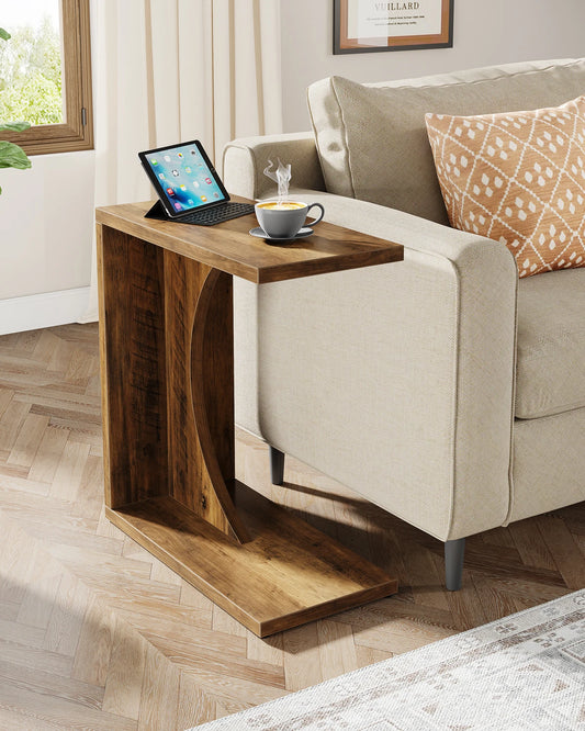 C-Shaped End Table for Sofa