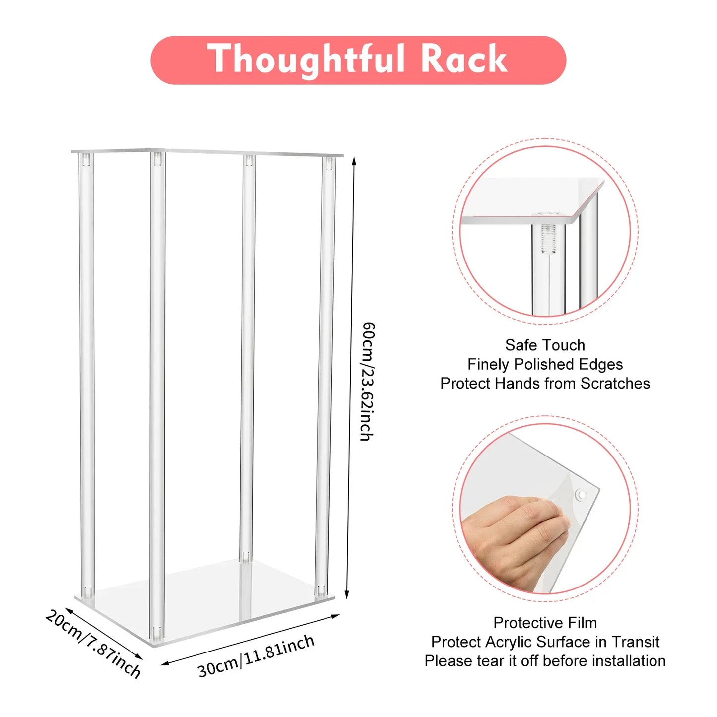 Acrylic Flower Vase 10 Pack Clear Centerpiece Stand