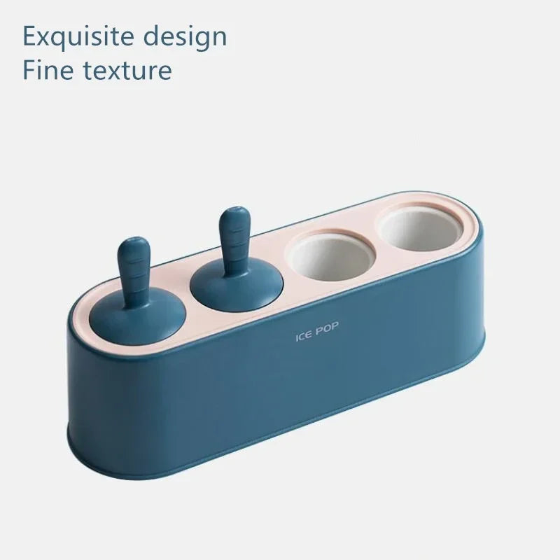 Home Ice Cream Mold Popsicle Diy Tool Silicone 4-hole Popsicle Box