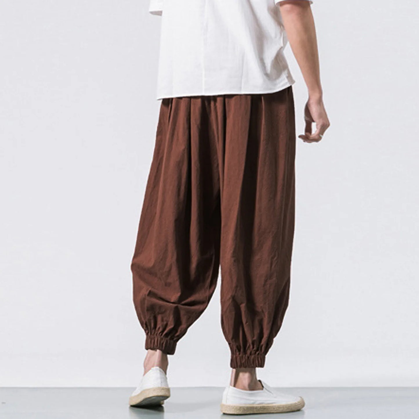 Oversize Loose Harem Pants, Chinese Linen, Overweight Sweatpants