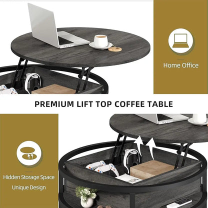 Round Lift Top Coffee Table With Storage
