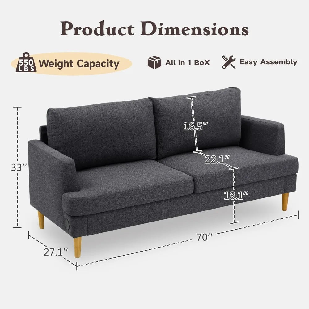 Loveseat with USB Type C Ports