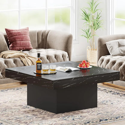 Square LED Coffee Table Engineered Wood