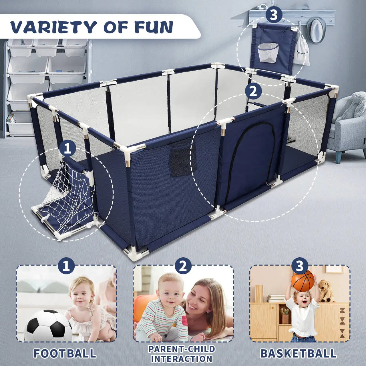 Baby Playpen Safety Barrier Fence