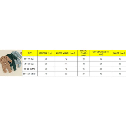 Autumn Infant Baby Boys Ribbed Set, Button Long Sleeve Romper, Drawstring Pocket Trousers