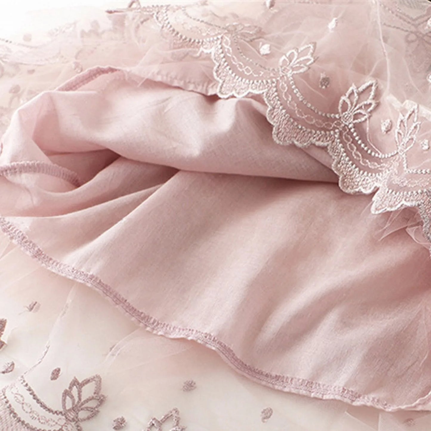 Dress/Shirt Girls' Fashionable Dress, Embroidered Mesh, Vintage Dress Toddler Girl