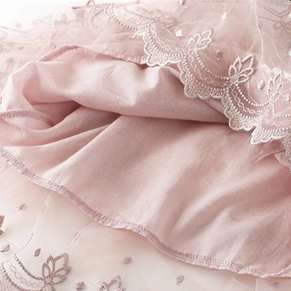 Dress/Shirt Girls' Fashionable Dress, Embroidered Mesh, Vintage Dress Toddler Girl