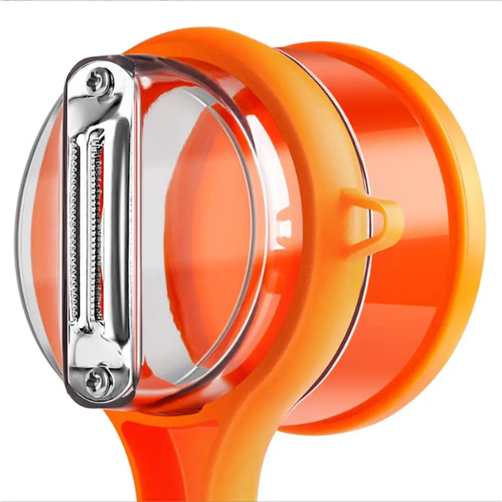 Fruit Peeler With Container Double-Sided Stainless Steel Cutter