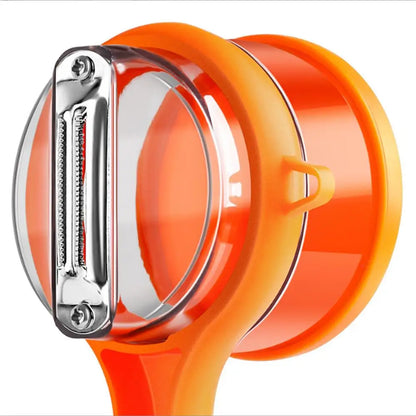 Fruit Peeler With Container Double-Sided Stainless Steel Cutter