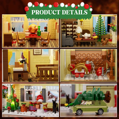 Christmas Holiday Snow Village Blocks Toys with Clark's Car,Gifts for Boys, Girls (1484 pcs)