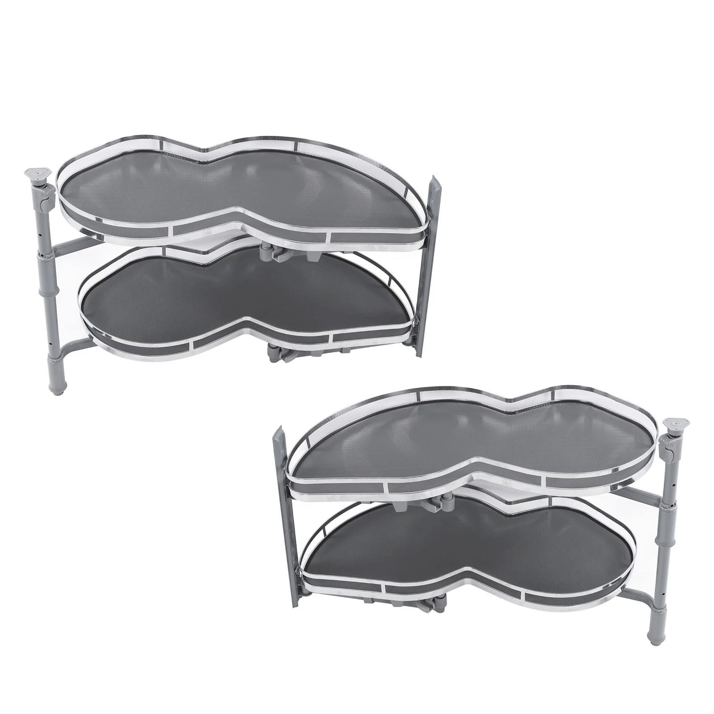 Blind Corner Cabinet Tray 2 Tier Height Adjustable Strong Load Bearing Cabinet Swing Pull Out Organizer Swing Pull Out Organizer