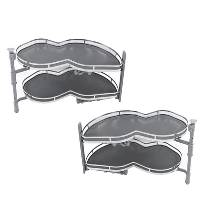 Blind Corner Cabinet Tray 2 Tier Height Adjustable Strong Load Bearing Cabinet Swing Pull Out Organizer Swing Pull Out Organizer