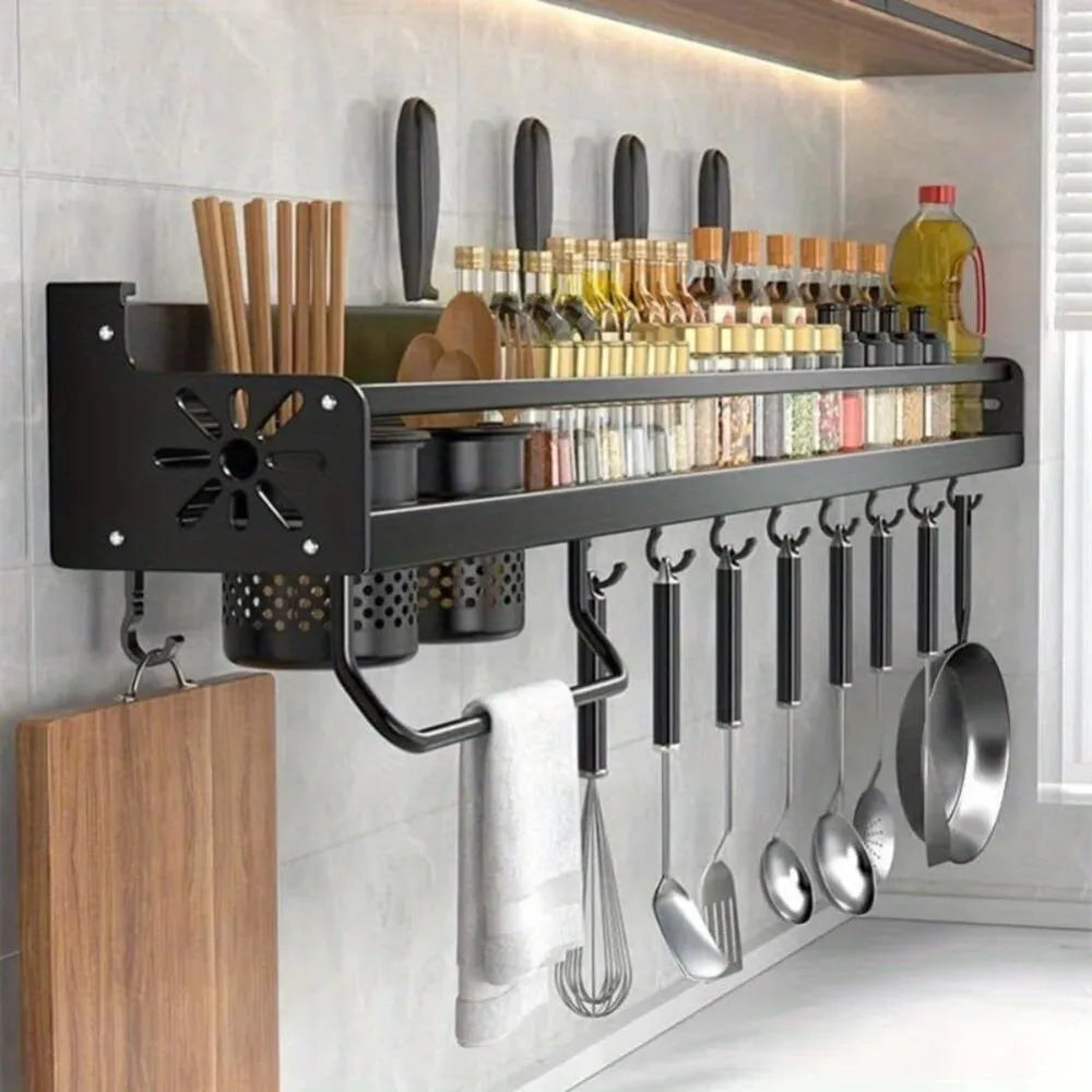 Wall-mounted Kitchen Organizer/Shelf Spice Storage Rack/Kitchen Knife Holder