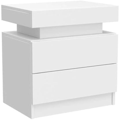 Set of 2 LED side stands with 2 Drawers