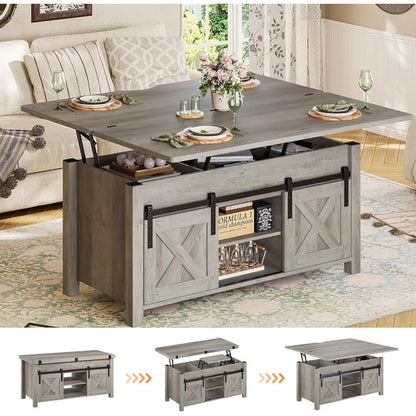 Farmhouse, 4 in 1 Multi-Function, Lift Top Coffee Table