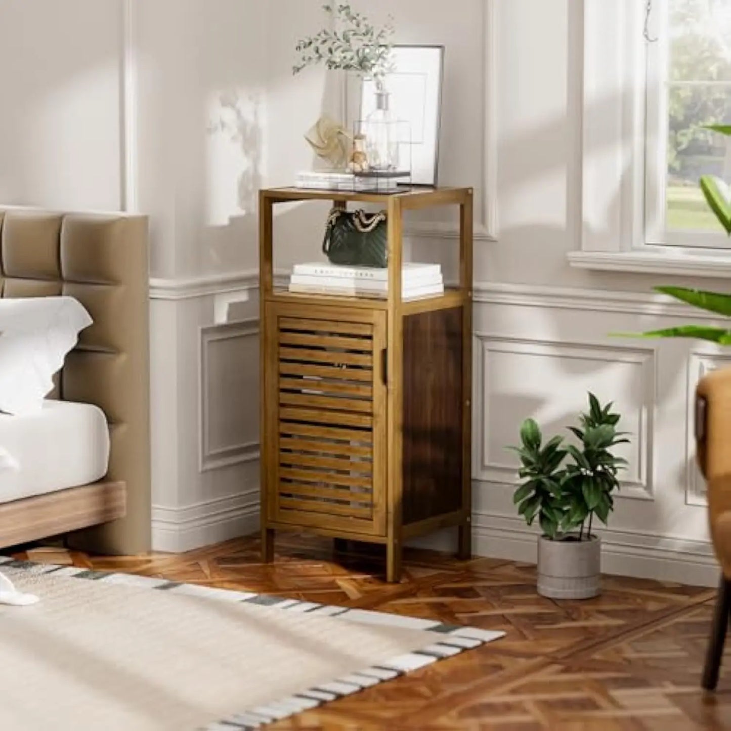 4-tier Bamboo Floor Cabinet