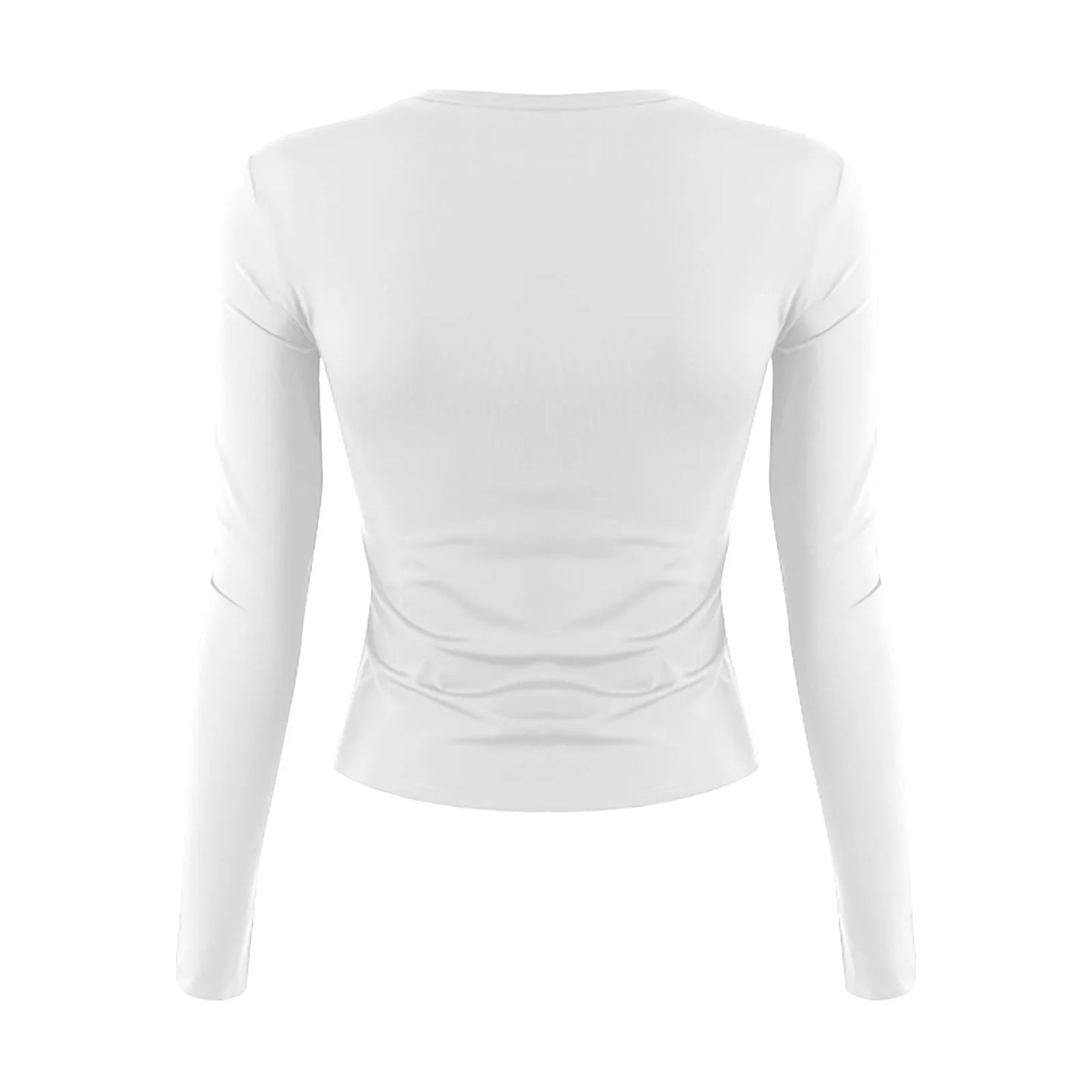 Cotton O Neck Long Sleeve Sexy Cropped Tops