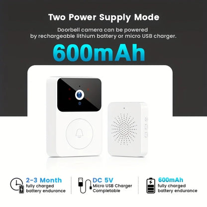 Doorbell Smart Home Door Bell Wireless Rechargeable Battery Outdoor HD Camera Two Way Audio Visual phone
