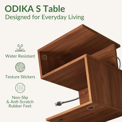 Set of 2 Side Tables with Charging Station, Storage, End Table with USB Ports