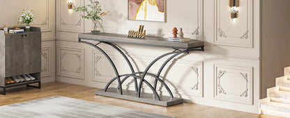 70.9 Inch Extra Long Gray Sofa Table for Entryway