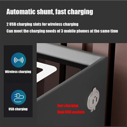 Smart Side stand with Fingerprint Lock and Adjustable LED Lights with USB and Type-C Port