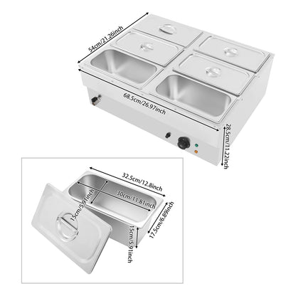 1500W Countertop Stainless Steel Soup Warmer