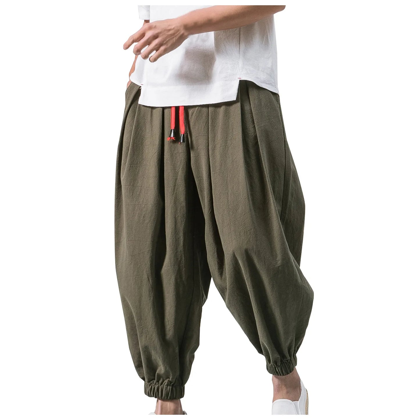 Oversize Loose Harem Pants, Chinese Linen, Overweight Sweatpants