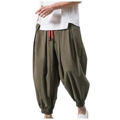 Oversize Loose Harem Pants, Chinese Linen, Overweight Sweatpants