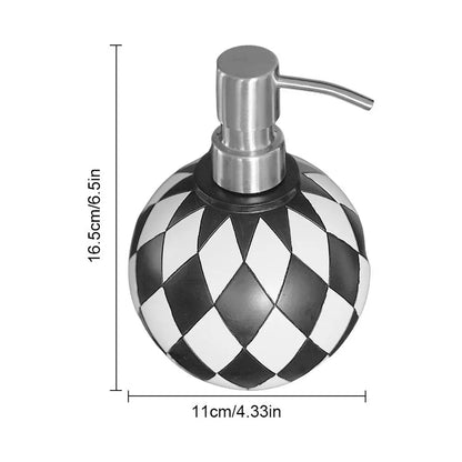 Bathroom Soap Dispenser Modern Chessboard Style