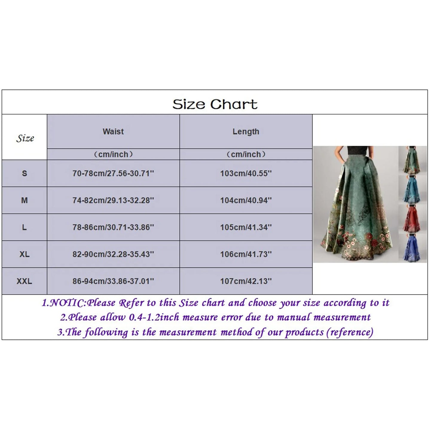 Bohemian Print Long Holiday Floral Skirt, High Waist