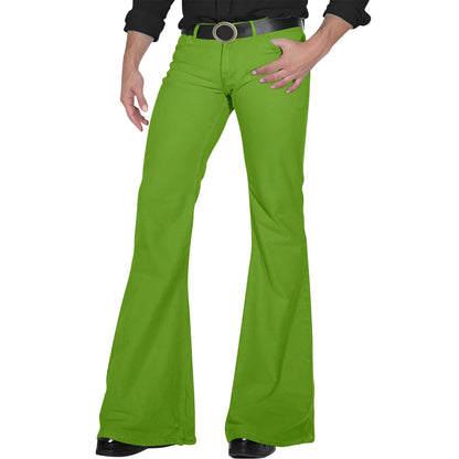 Men's Flare Pants, Solid Color, Daily Simple Classic Trousers, Mopping Bottoms, Disco Flared