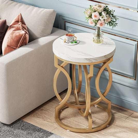 20“ Side Table with Unique O-Shaped Base