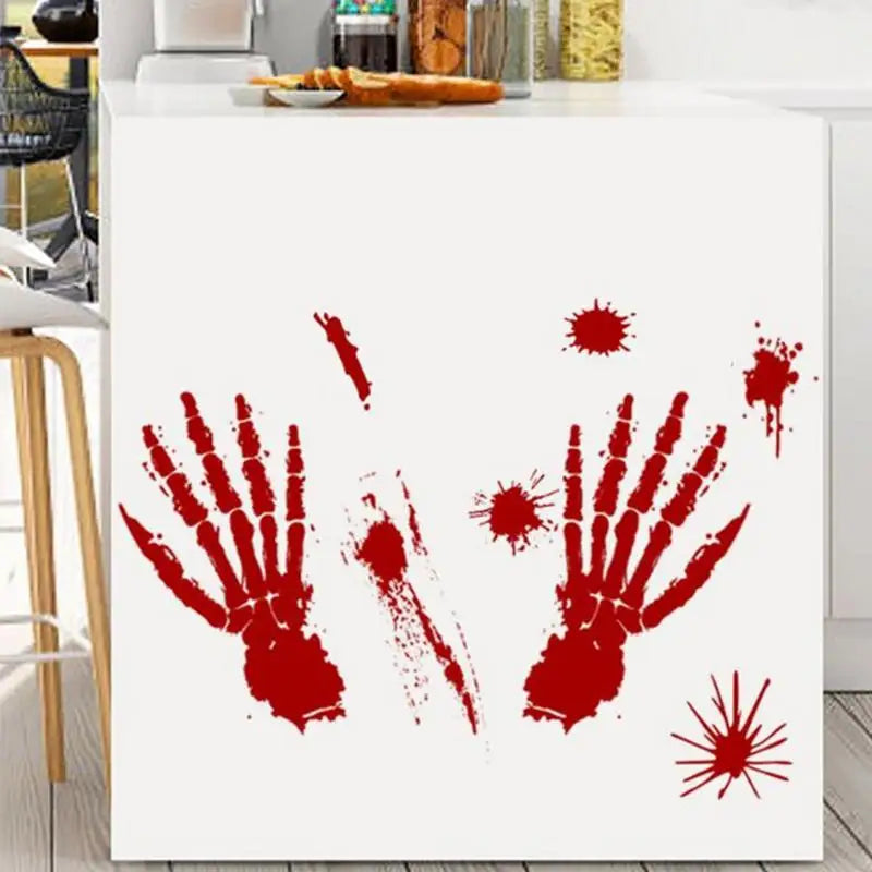Bloody Stickers Halloween Wall Decals, Create Horror Scenes Bloody Footprints Floor Window Clings For Indoor Outdoor
