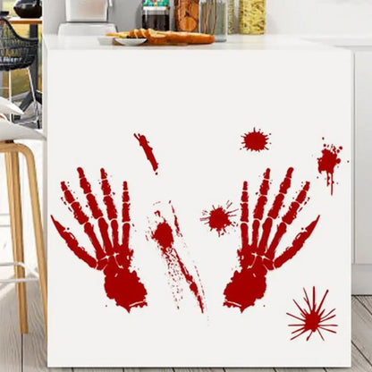 Bloody Stickers Halloween Wall Decals, Create Horror Scenes Bloody Footprints Floor Window Clings For Indoor Outdoor