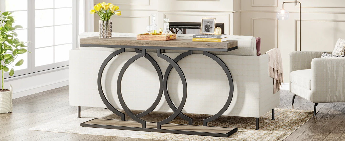 55 inch Gold Console Faux Marble Entryway Table