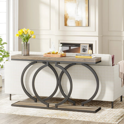 55 inch Gold Console Faux Marble Entryway Table