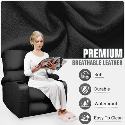 Recliner with Auto Massage Programs + Whisper-Quiet Swivel Base
