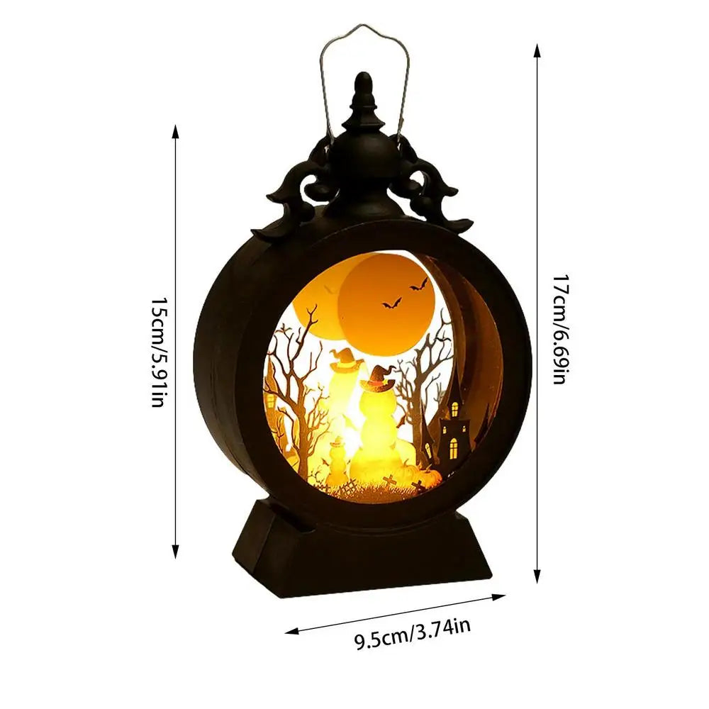 Halloween Lantern, Retro Decor Battery Lantern, Flameless LED Candle