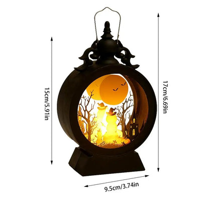 Halloween Lantern, Retro Decor Battery Lantern, Flameless LED Candle
