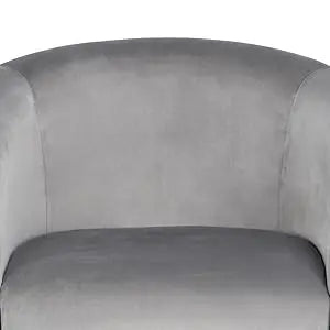 Velvet Upholstered Barrel Chair with Armrest and Low Back