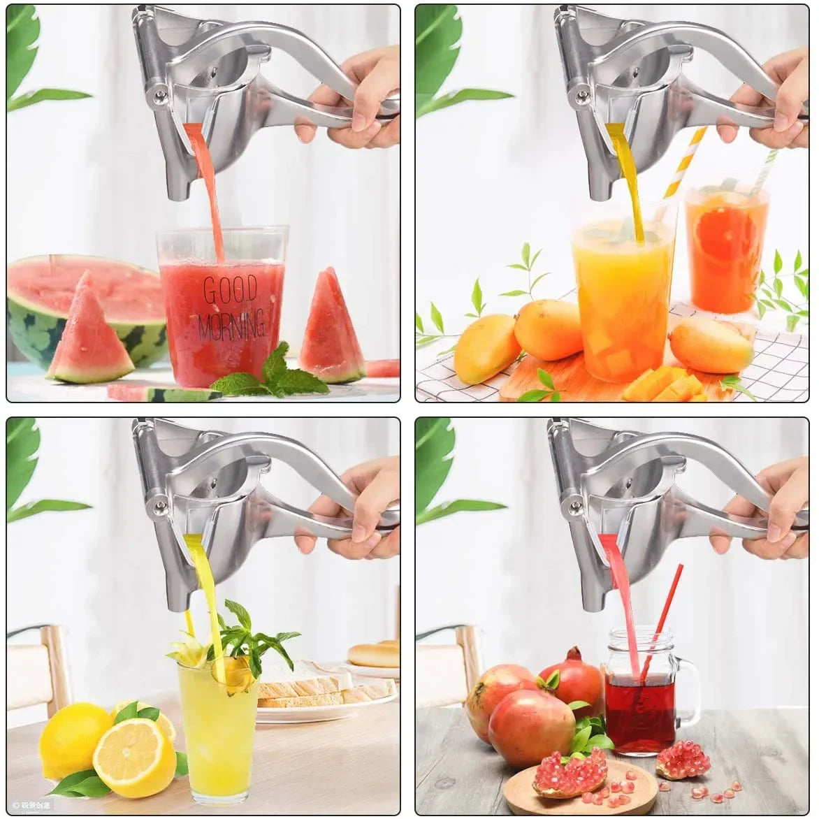 Manual Juice Squeezer Aluminum Alloy Hand Pressure