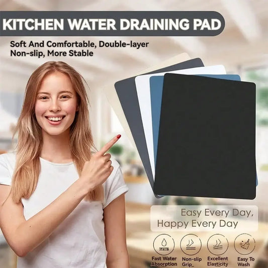 Kitchen countertop  absorbent dishwashing mats