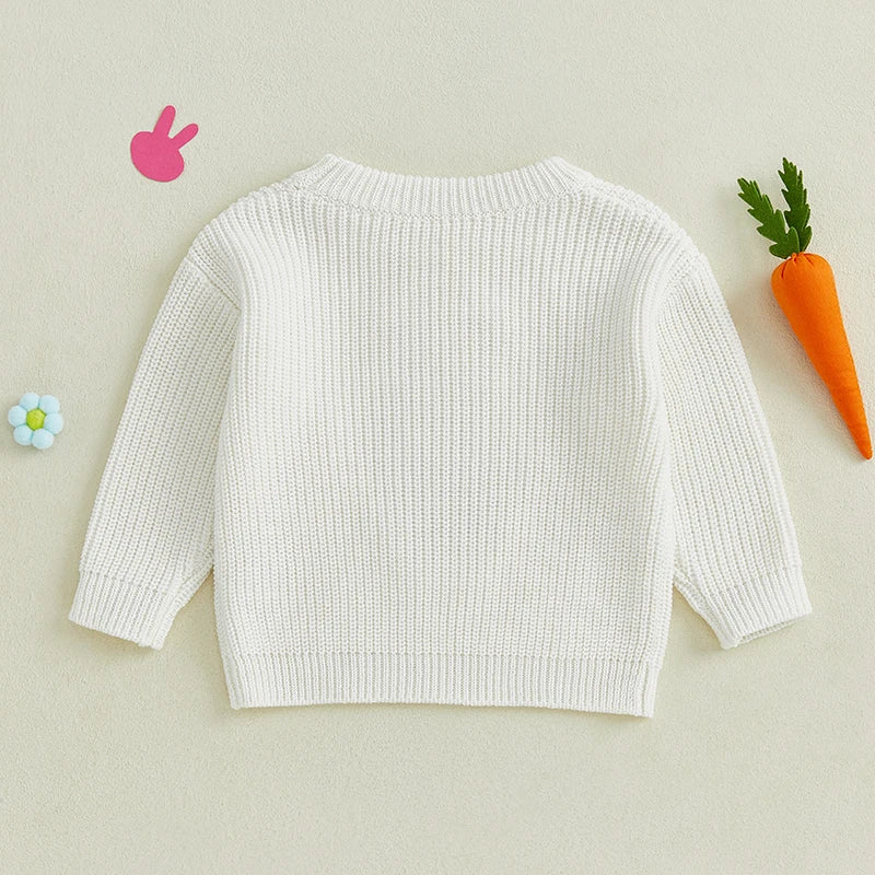 Toddler/Baby Pullover Sweater, Casual Easter Bunny Embroidery
