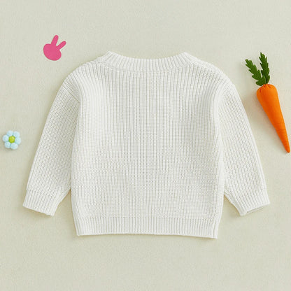 Toddler/Baby Pullover Sweater, Casual Easter Bunny Embroidery