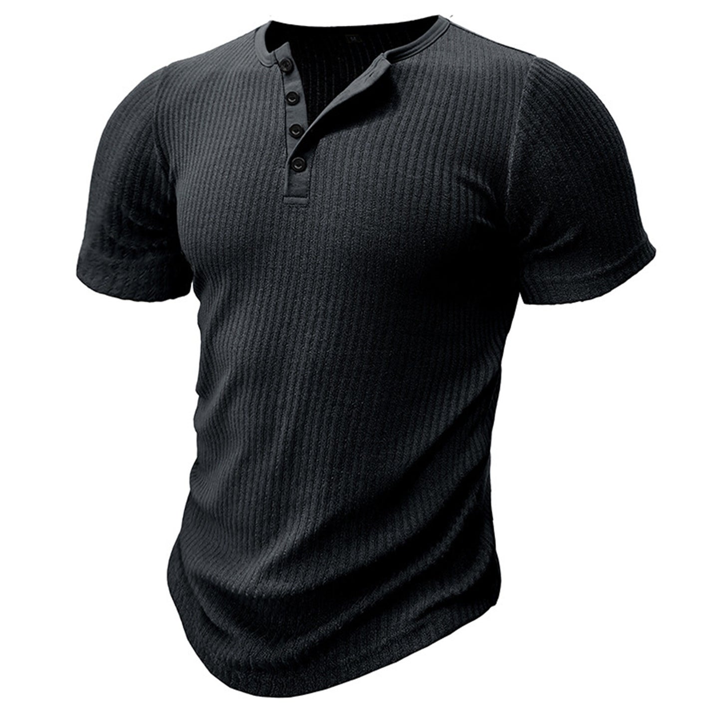 Muscle Slim Fit Short Sleeve T-shirt, V-neck Collar