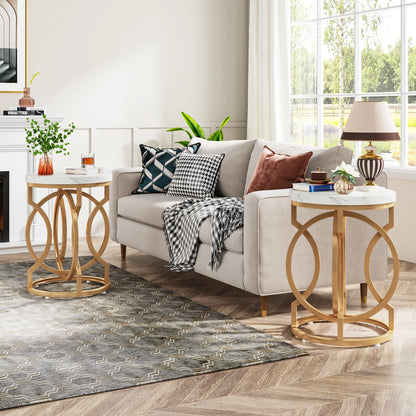 20“ Side Table with Unique O-Shaped Base