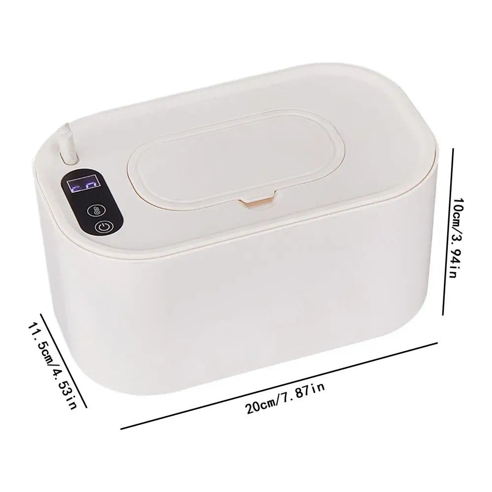 Portable Baby Wipe Warmer, LED Digital Display, Large Capacity Baby Wet Wipes Dispenser, USB Powered, Adjustable Temperature