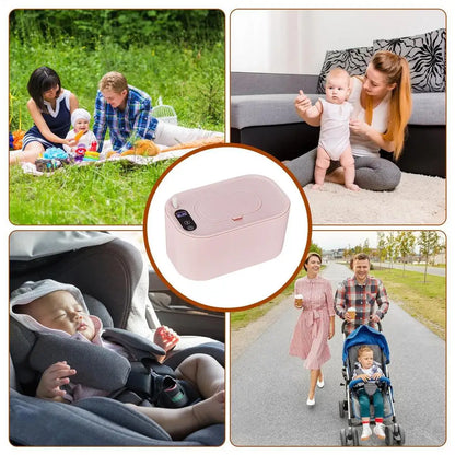 Portable Baby Wipe Warmer, LED Digital Display, Large Capacity Baby Wet Wipes Dispenser, USB Powered, Adjustable Temperature