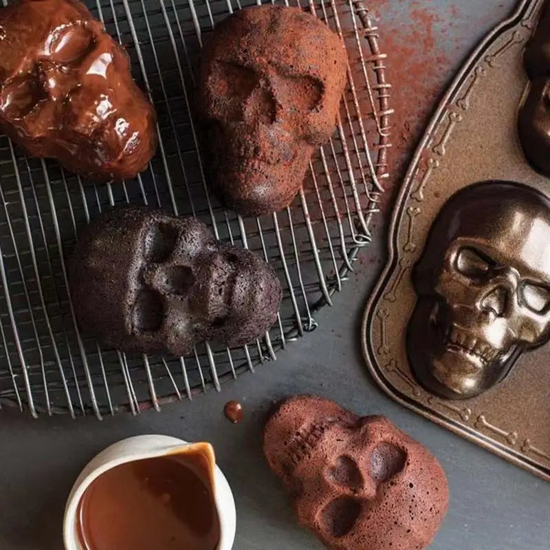 Skull Chocolate Mold Golden Skull Molds For Chocolate 6 Cavities