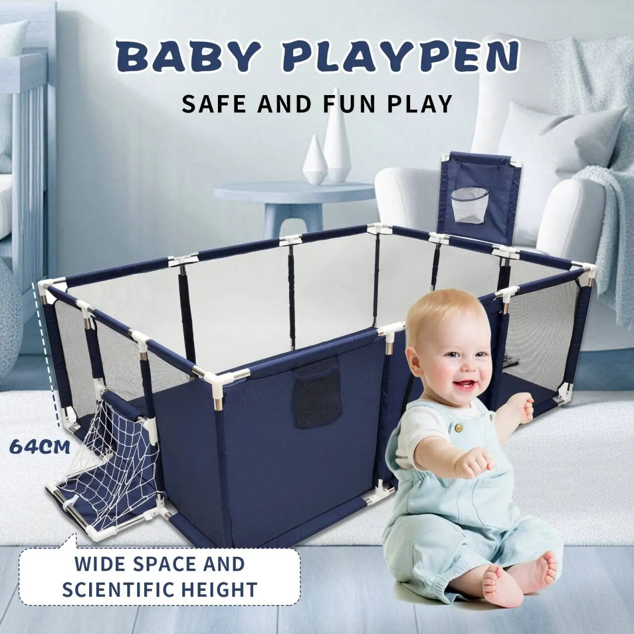 Baby Playpen Safety Barrier Fence